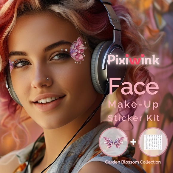 Butterfly Face Makeup Tattoo Kit Festival Glitter Face Gems - Picture 5 of 10